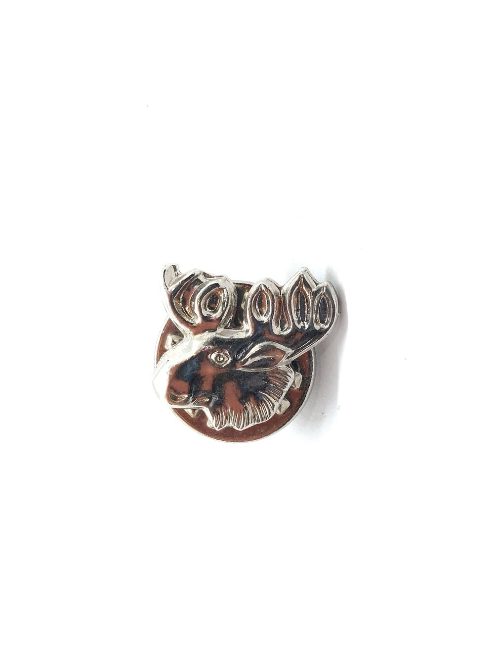 Vintage Elk Head Enamel Pin Antlers Lodge Wildlife Hunting Trophy Buck Lapel